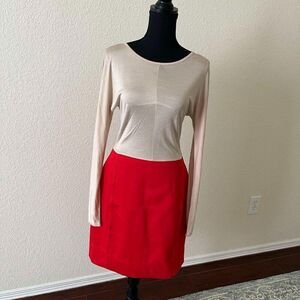 Marc by Marc Jacobs Women’s Dress Claude Silk Knit Color Block Nude Red Size S
